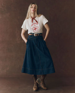 The Boxy Crew W/ Rodeo Star Graphic- Washed White