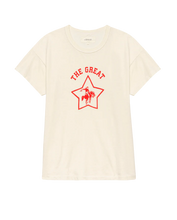 The Boxy Crew W/ Rodeo Star Graphic- Washed White