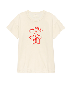 The Boxy Crew W/ Rodeo Star Graphic- Washed White