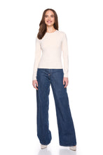 Long Sleeve Crew Top- Blanched Almond