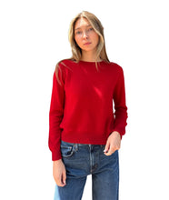 Crop Crew Sweater- Dull Red