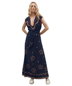 The Beaded Corridor Dress- Navy