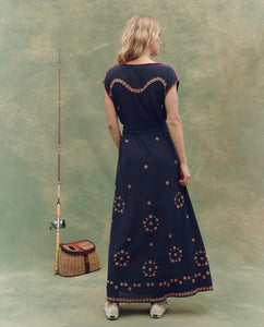 The Beaded Corridor Dress- Navy