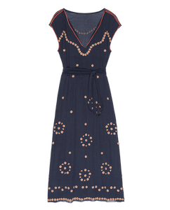 The Beaded Corridor Dress- Navy