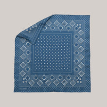 Silk Twill Bandana- Daisy Denim Blue