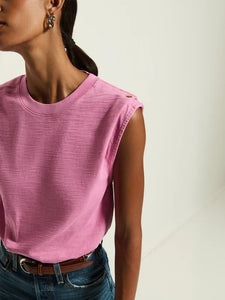 Marina Muscle Tee W/ Shoulder- Dahlia
