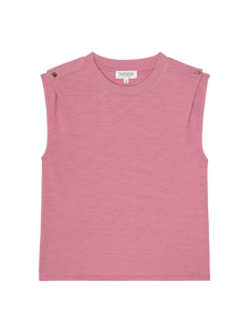 Marina Muscle Tee W/ Shoulder- Dahlia