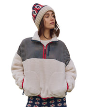The Print- Mix Plush Terrain Half- Zip- Mini Frosted Daisy & Cream