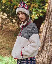The Print- Mix Plush Terrain Half- Zip- Mini Frosted Daisy & Cream