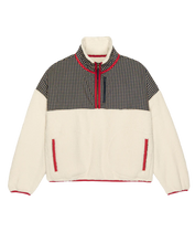 The Print- Mix Plush Terrain Half- Zip- Mini Frosted Daisy & Cream
