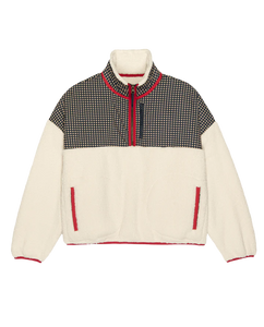 The Print- Mix Plush Terrain Half- Zip- Mini Frosted Daisy & Cream