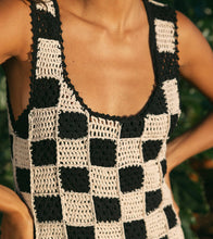 Danika Crochet Ankle Dress- Black/ White