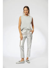 Lotus Metallic Linen Jogger Pants- Silver