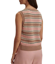 Deeley Stripe Stitch Tank- Warm Taupe/ Mellow Rose