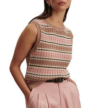 Deeley Stripe Stitch Tank- Warm Taupe/ Mellow Rose