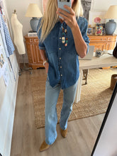 Denim Western Shirt- Dark Wash