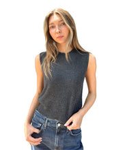 Distressed Sweater Tank- Dark Shadows