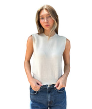 Distressed Sweater Tank- Limestone