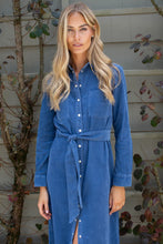 Teagan Shirt Dress- Indigo Corduroy