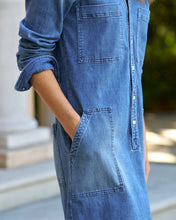 Long Sleeve Southern Playsuit Dress- 1968- Light Blue Wash