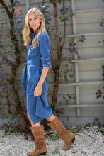 Teagan Shirt Dress- Indigo Corduroy