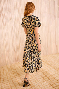 Nadya Short Sleeve Midi Dress- Tourmaline