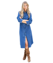 Teagan Shirt Dress- Indigo Corduroy