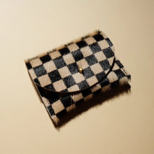 Tan Checkered Cardholder