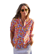 Eileen Relaxed Button- Up Shirt- Red Flowers