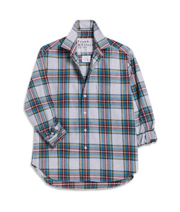 Eileen Relaxed Button- Up Shirt- Yellow, Blue, Red Plaid