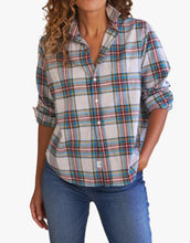 Eileen Relaxed Button- Up Shirt- Yellow, Blue, Red Plaid
