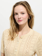 Elle Pointelle Cardigan- Cream