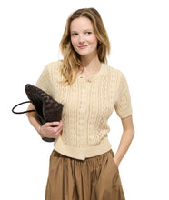 Elle Pointelle Cardigan- Cream