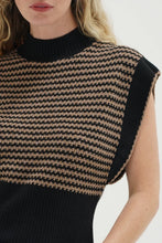 Ellisa Sleeveless Sweater- Latte Stripe
