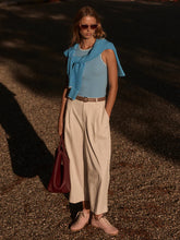 Ellison Crop Wide Leg Pant-Birch Marl