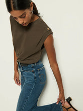 Marina Muscle Tee W/ Shoulder- Espresso