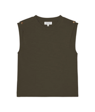 Marina Muscle Tee W/ Shoulder- Espresso