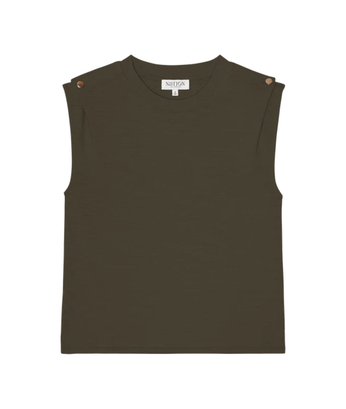 Marina Muscle Tee W/ Shoulder- Espresso