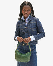 Petit Moyen Messenger- Woven Zig-Zag- Evergreen