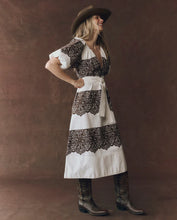 The Fairground Dress- Cream W/ Western Lace Print