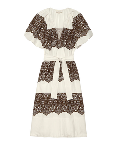 The Fairground Dress- Cream W/ Western Lace Print
