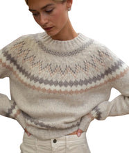 New England Crew Sweater- Ivory Heather