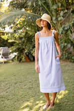 Felicity Dress- Blue Seersucker