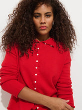 Taylor Cardigan In Cotton Cashmere- Fire Red