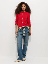 Taylor Cardigan In Cotton Cashmere- Fire Red