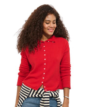 Taylor Cardigan In Cotton Cashmere- Fire Red