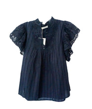 Julie Flutter Sleeve Top- Midnight