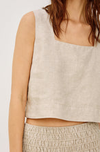 Akira Linen Top- Heathered Flax