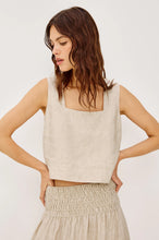 Akira Linen Top- Heathered Flax