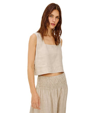 Akira Linen Top- Heathered Flax